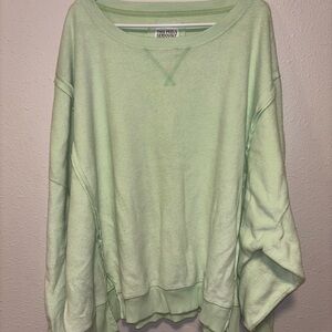 American Eagle Light Green Fleece Sweatshirt